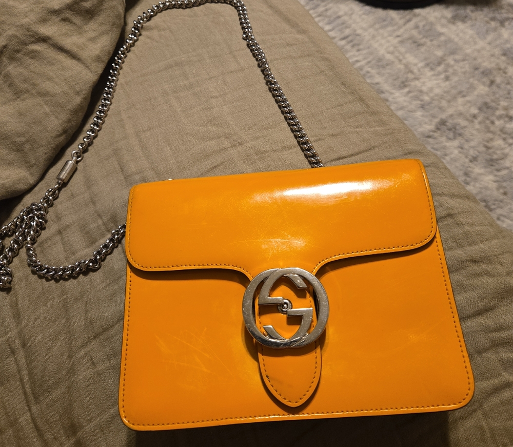 Gucci Orange Crossbody Bag with Silver Hardware...AUTHENTIC